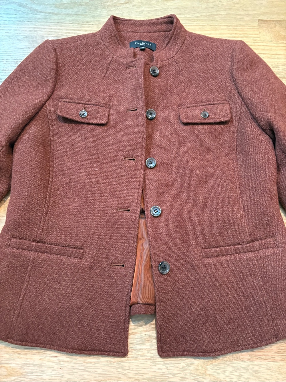 Talbots Women's Rust Pea Coat Jacket Sz 10p
